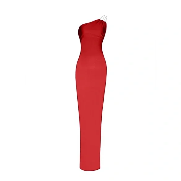 Backless bodycon maxi sexy red dress. Very stretchy material - Picture 4 of 9